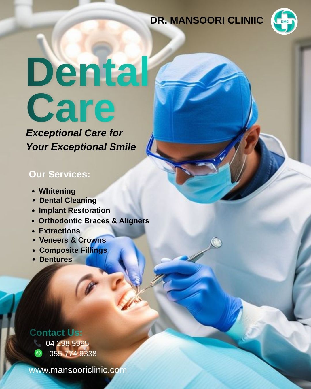 Dr Mansoori performing dental treatment